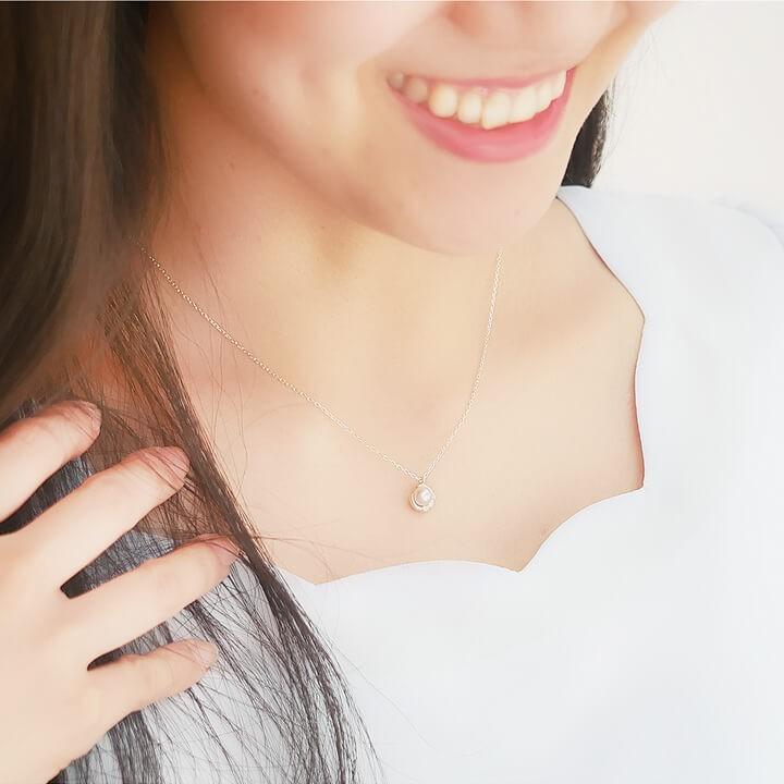 ネックレス ピアス セット レディース 三日月 パール MIP1181WEB-SET01 彼女 妻 夏の画像