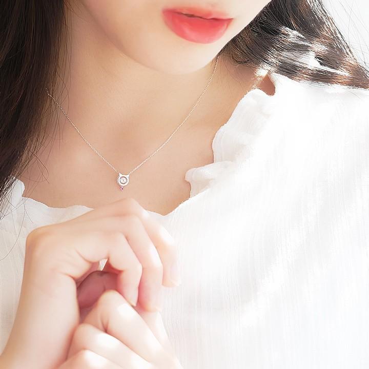 ネックレス レディース ダンシングストーン 猫 ネコ シルバー K10 誕生石 MIP1198WTN 彼女 妻 誕生日 プレゼント ギフト
