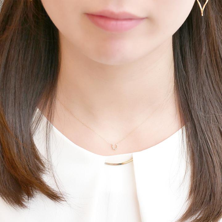K10 10金 ネックレス レディース ダイヤモンド 馬蹄 ホースシュー RITA 