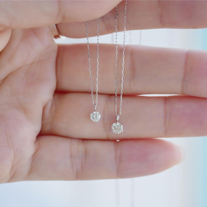 在庫限り 特別価格！ プラチナ900 Pt ネックレス レディース ダイヤモンド 0.1カラット 0.2カラット 一粒 RITA JEWELRY RTP7007 彼女 妻 夏の画像