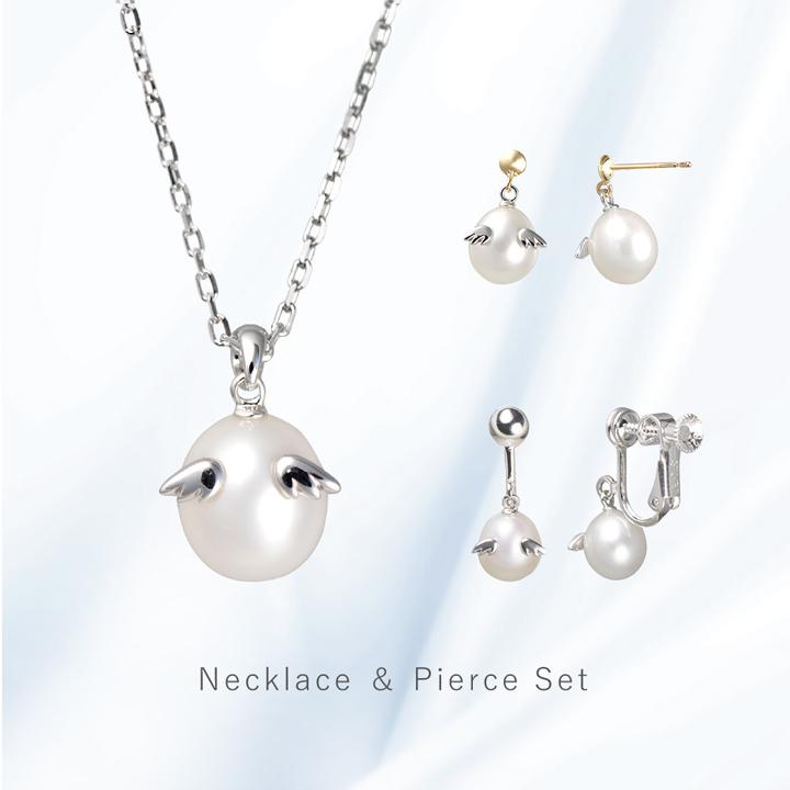 天使のネックレス&ピアスセット