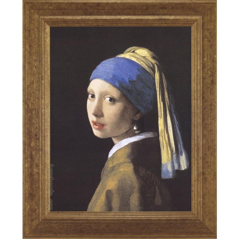 フェルメール　真珠の耳飾りの少女　青いターバンの少女　絵画　西洋絵画　印刷 フェルメール 絵画 真珠の耳飾りの少女(青いターバンの少女） 【複製