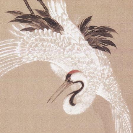 伊藤若冲 絵画 白鶴図 浪に鶴 漆絵 伊藤若冲の名作「白鶴図」