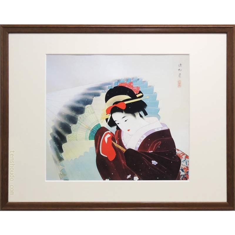 伊東深水 絵画 吹雪（伊東深水 「吹雪」＜額＞-エンディショップ）