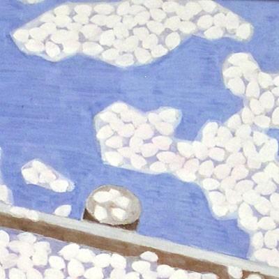 福田平八郎　絵画　花の習作　　【複製】【美術印刷】【巨匠】【変型特寸】_2
