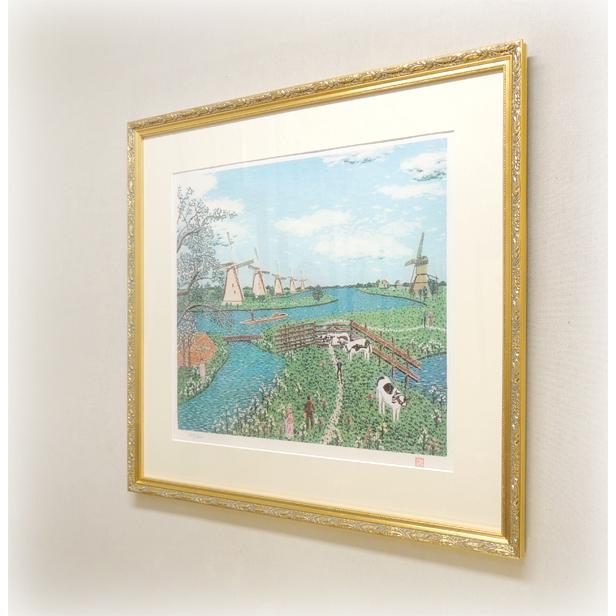 山下清 リトグラフ オランダの牧場 【新品】【複製】【リトグラフ