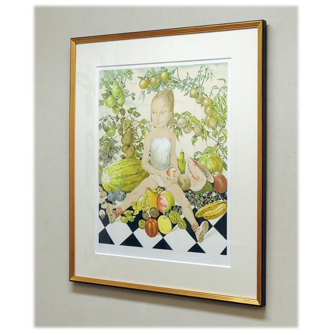 藤田嗣治、【マドンナ】、希少な限定額装用画集画、新品高級額 額装付 藤田嗣治、【マドンナ】、希少な限定額装用画集画、新品高級額 額装付