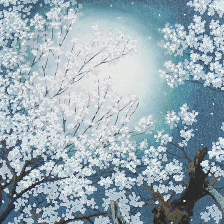 美品 掛け軸 佐野せいじ筆「荘川桜」木版 直筆サイン入り 佐野せいじ 木版画 酔桜夢幻 【複製】【木版画】【日本の風景】【変型