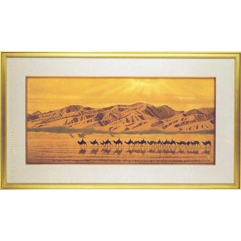 【複製画】平山郁夫「絲綢之路天空（しちゅうのみちてんくう）岩絵具仕上げ　日本画 平山郁夫 絵画 絲綢之路天空（しちゅうのみちてんくう） 【複製