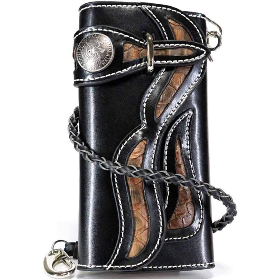 本物品質の ブラック 長財布 バ 二つ折り長財布 サイフ 大容量 おおきい 大きい 大型 二つ折り シルバー フレア パイソン 牛革 本革 財布 メンズ メンズアクセサリー Savannah Osc Com