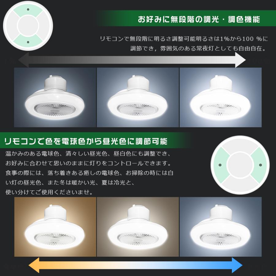 シーリングファンライト LED 調光調色 北欧 ~12畳 省エネ シーリング