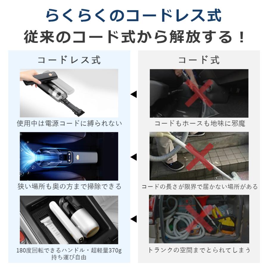 一年保証」折り畳み式 ハンディ掃除機 LED灯付き 静か ハンディ 