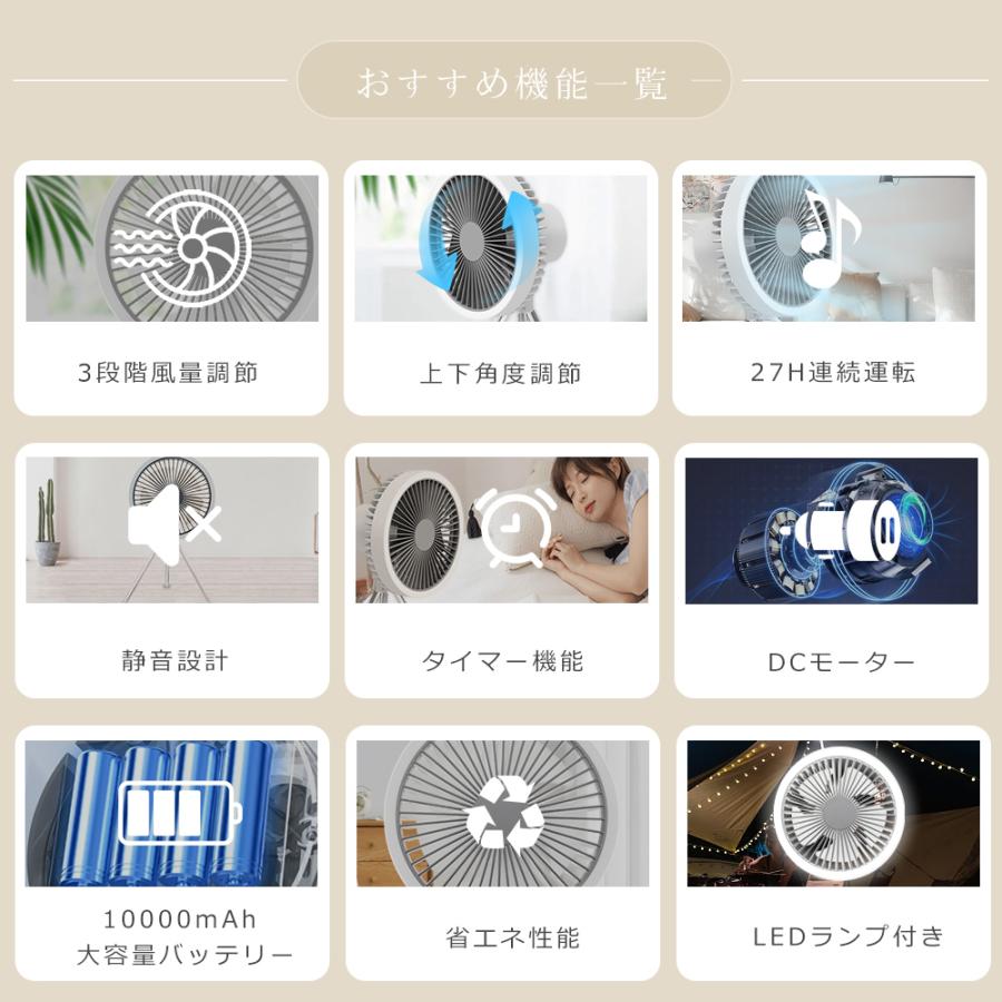 卓上充電式扇風機 静音大容量 10000mAh Amazon | USB扇風機 卓上扇風機 【2023改良·10000mAh大容量