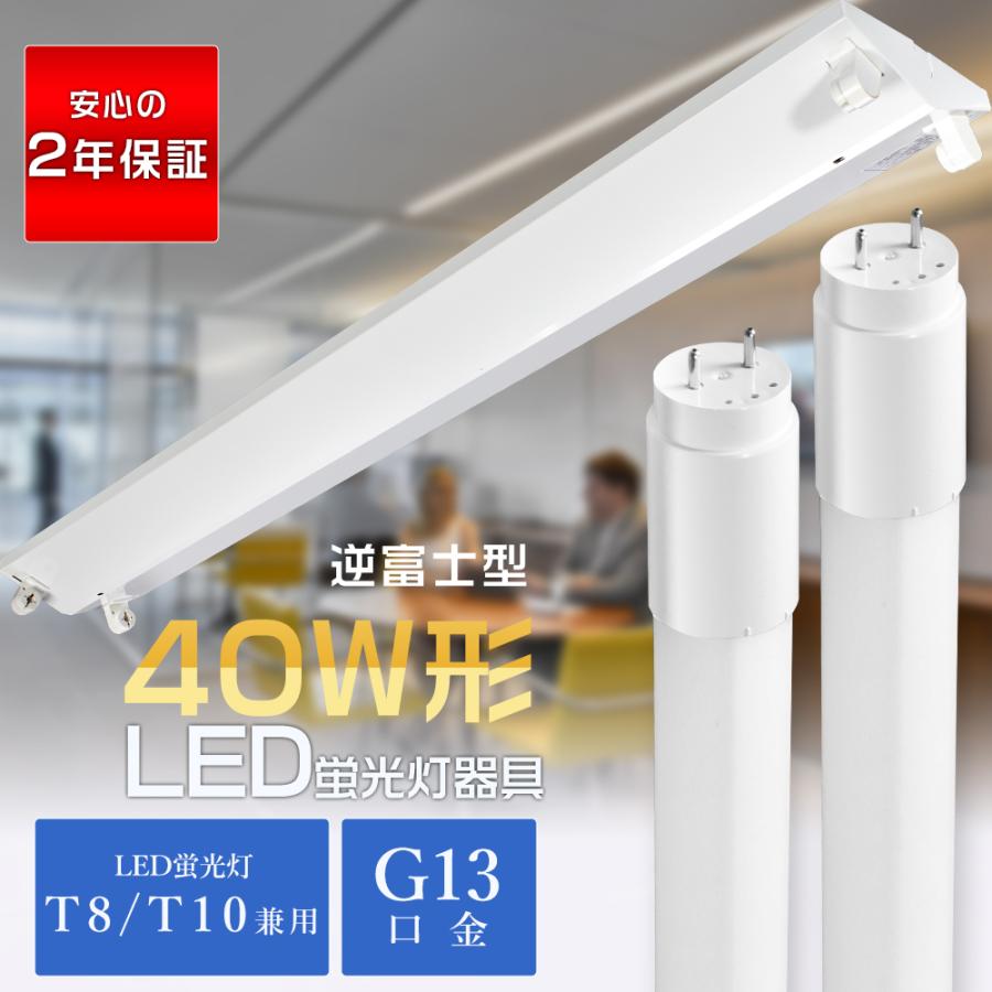 照明器具　蛍光灯　天井　屋内　業務用　昼白色　正方形　説明書付き 逆富士形 LEDベースライト 632mm 器具一体型 LED蛍光灯20W形2本