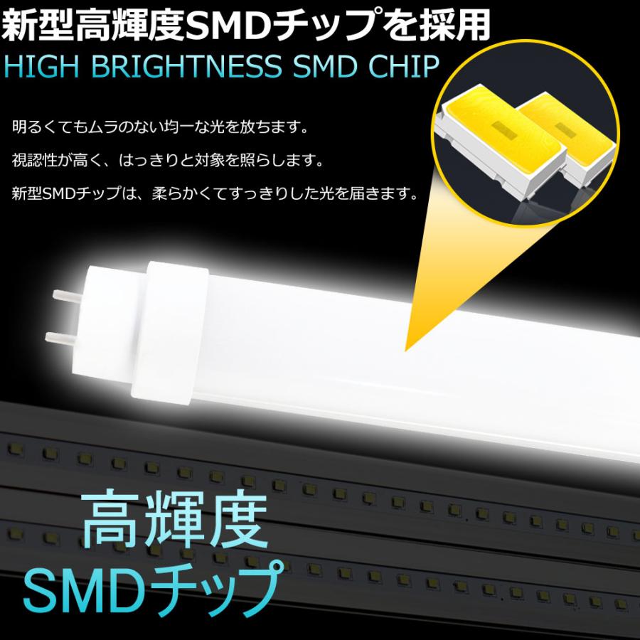 全工事不要 LED蛍光灯 40W形 直管 120cm ラピッド式 インバーター式 グロー式 LED直管蛍光灯 40W形 40W型 40形 32Ｗ形 20W 3200LM G13口金 直管型LEDランプ｜tentenledjpn｜07