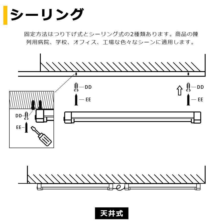 LEDベースライト 吊り下げ LED蛍光灯器具一体型 40W形 3段階調色 36W