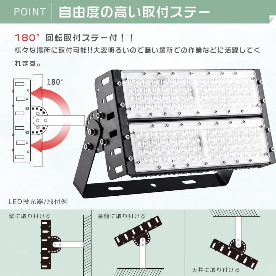 LED投光器 屋外用 明るい 100W 1000W相当 20000LM 投光器 LED 屋外 防水 LED作業灯 IP65 LED投光機 高天井LED照明 屋内 屋外 看板 駐車場 倉庫 工場 プラグ付き｜tentenledjpn｜10