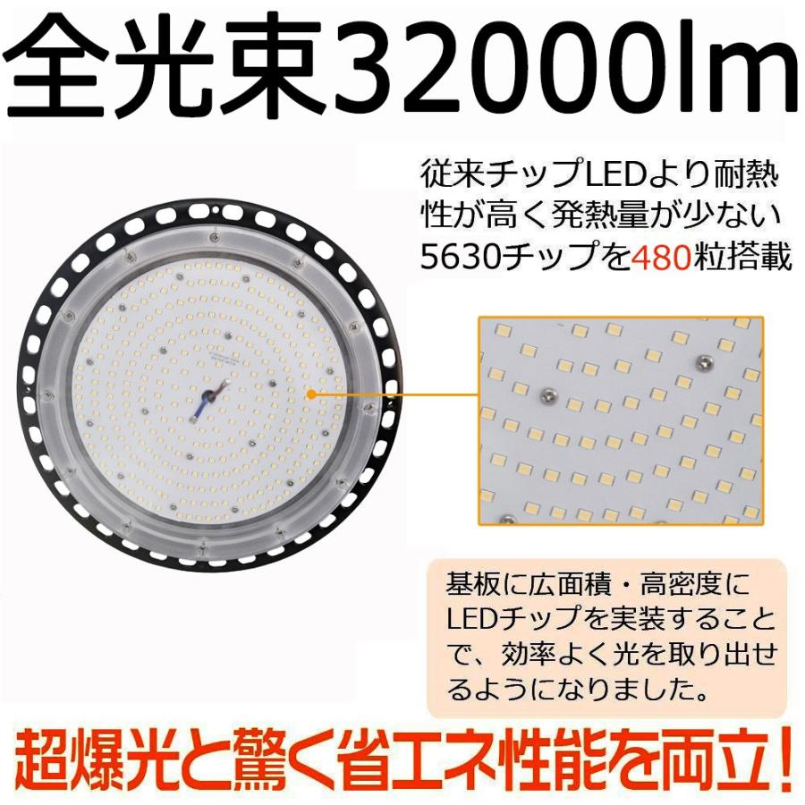 お買得ケース購入 200WUFO型LED高天井照明 2000W相当 円盤型丸型LED投光器 LEDハイベイランプ LEDハイベイ照明 水銀灯代替 天井吊り用 屋内・屋外OK IP65/200W/32000lm/色選択