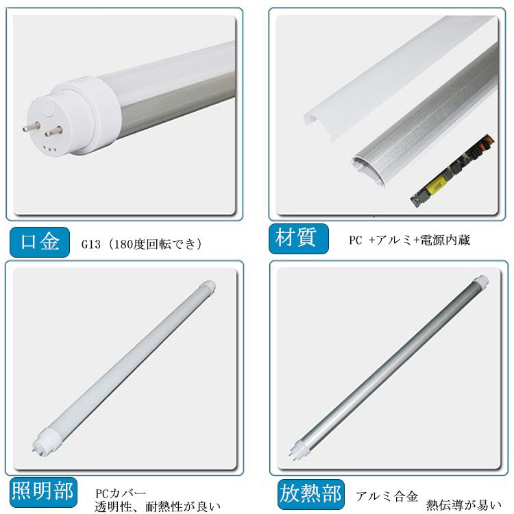 【8W型 グロー式工事不要】4本セット led蛍光灯 8w形 led蛍光灯 直管 8w 蛍光灯 led 直管 グロー 消費電力5W  G13口金 T10 色選択 電球色 白色 昼白色 昼光色｜tentenledjpn｜15