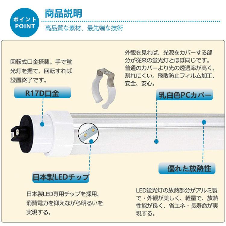 10本入り LED蛍光灯 110W形 直管 グロー式工事不要 消費電力80W