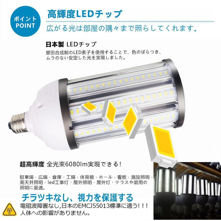 10本セット LED 水銀ランプ 300W相当 E26 E39 6080LM 防水 密閉型器具対応 LEDコーンライト 照射角360度 LEDライト 街路灯 防犯灯 水銀灯 コーン型 水銀灯交換用_2