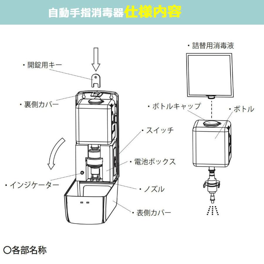 アルコールディスペンサー スタンド 壁付け 自動消毒液スタンド