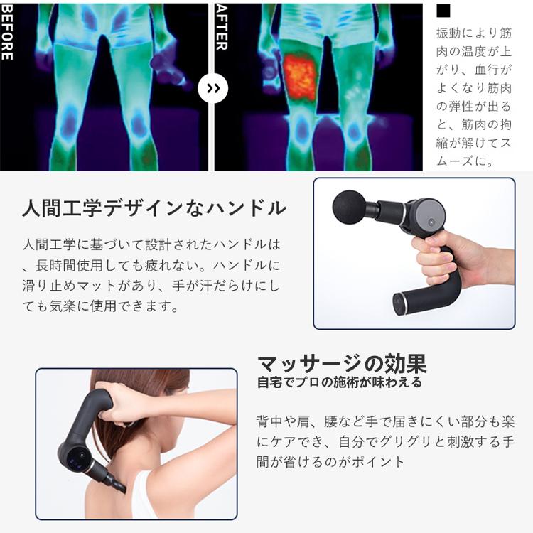 1年保証】 マッサージガン 筋膜リリースガン マッサージ器 効果 軽量