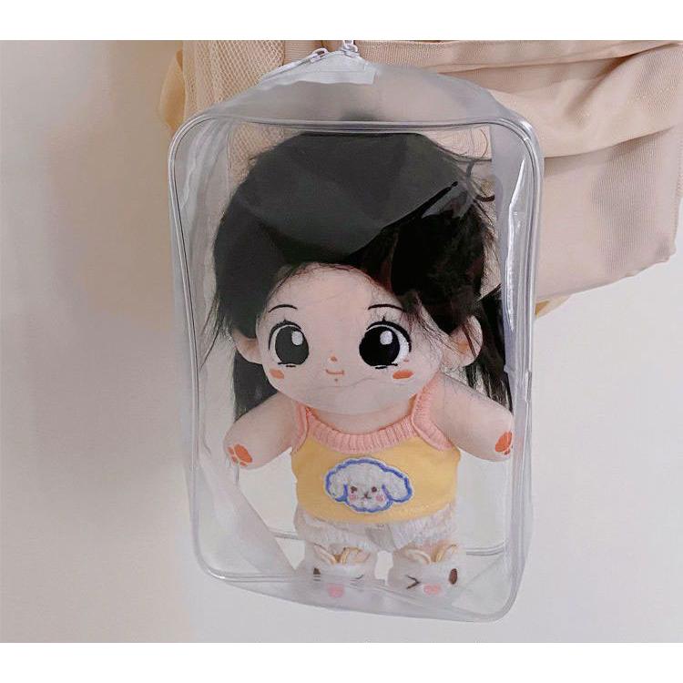 送料無料 ぬいぐるみポーチ 20cm 推し活 ぬいぐるみバッグ ビニール
