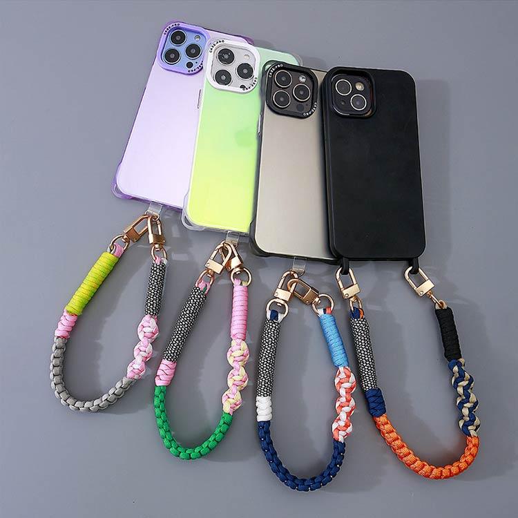 スマホ ソロモン編み込み かわいい ハンドストラップ カラー マルチ