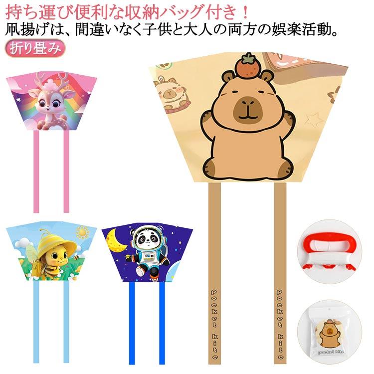 カイト 凧揚げ ポケットサイズ 折りたたみ 長尾 骨なしカイト ポケット