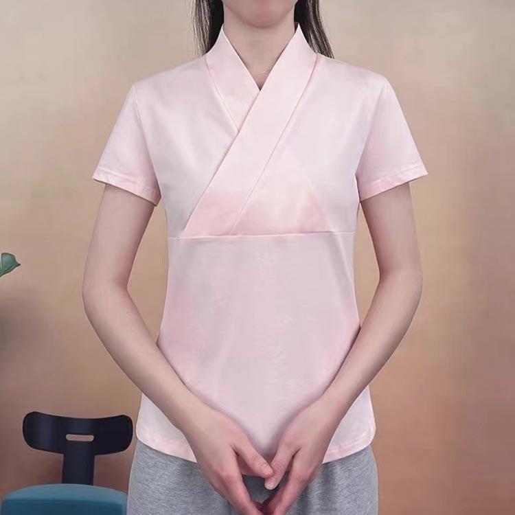 Tシャツ 半襦袢 白 襟付き 着物スリップ 半 半衿 襦袢 肌襦袢 半袖