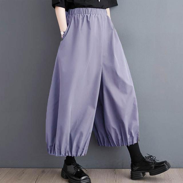 ワイドパンツ 送料無料 ギャザー サーカスパンツ ロングパンツ