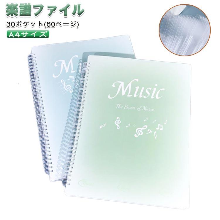 楽譜入れファイル 楽譜用ファイル 60ページ 30ポケット 2冊セット 両面 