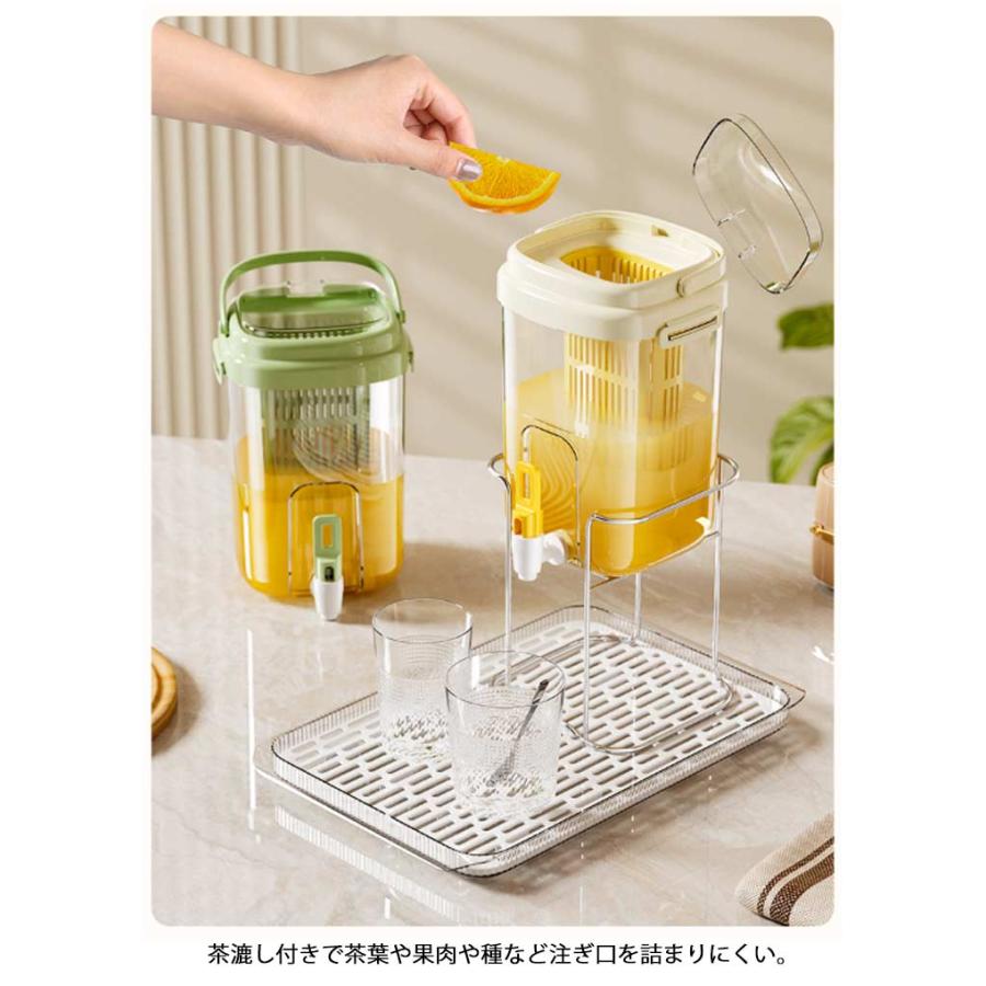 蛇口付き 茶こし付き 広口 ピッチャー お茶ポット 冷水筒 プラスチック