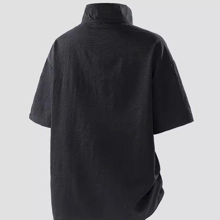 ハイネックtシャツ メンズ 普段着 半袖ハーフジップ スポーツウェア