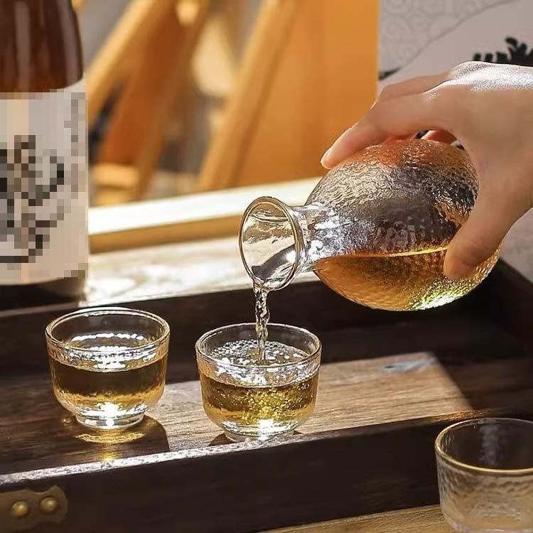 6点セット 冷酒 徳利 冷酒器 冷酒グラス 杯 熱燗 酒器セット ガラス
