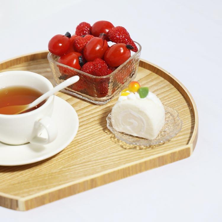 半月膳 トレー 36cm 膳 木製 お盆 木目調トレイ トレイ ランチョン