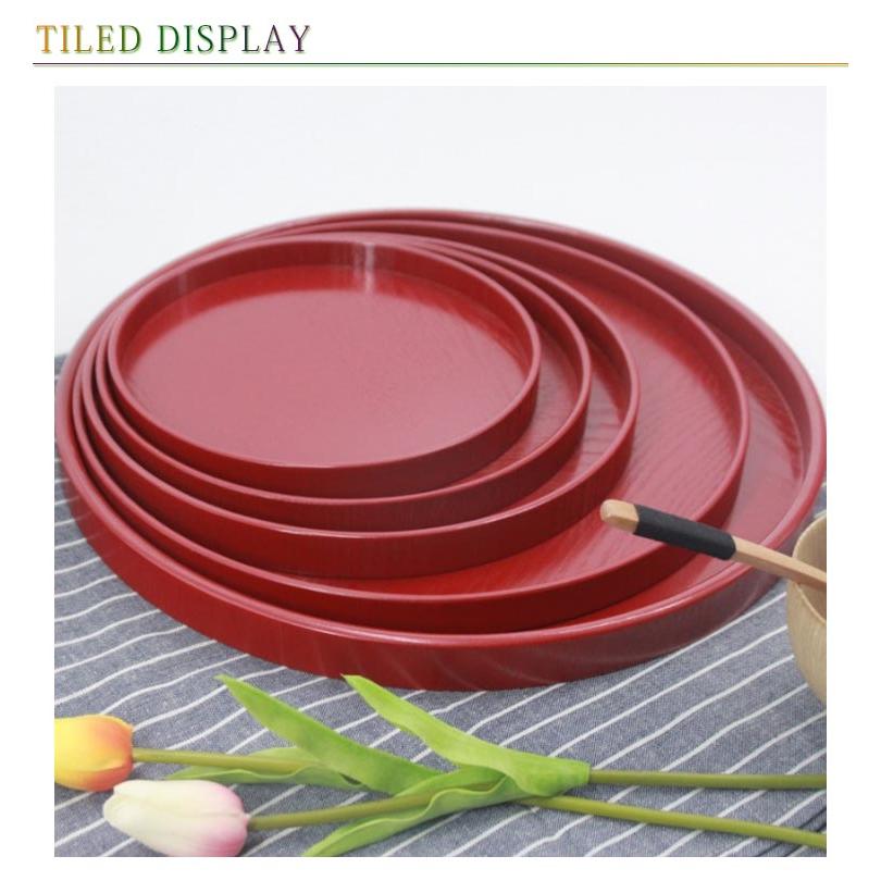 トレイ お盆 業務用 木製 トレー 丸型 ウッドトレー カフェ 定食用
