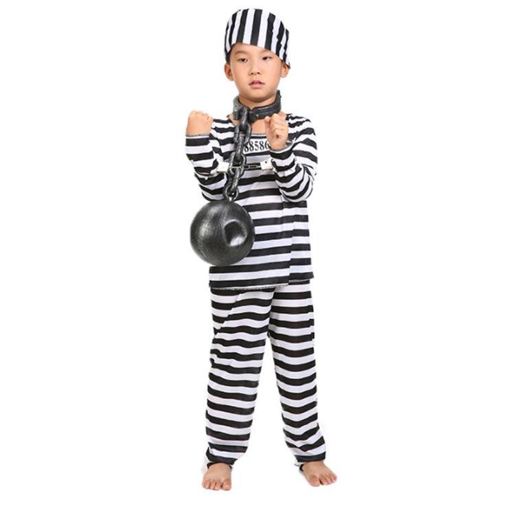 囚人服 おもしろ 仮装 キッズ ハロウィン 子供 囚人 衣装 コスプレ