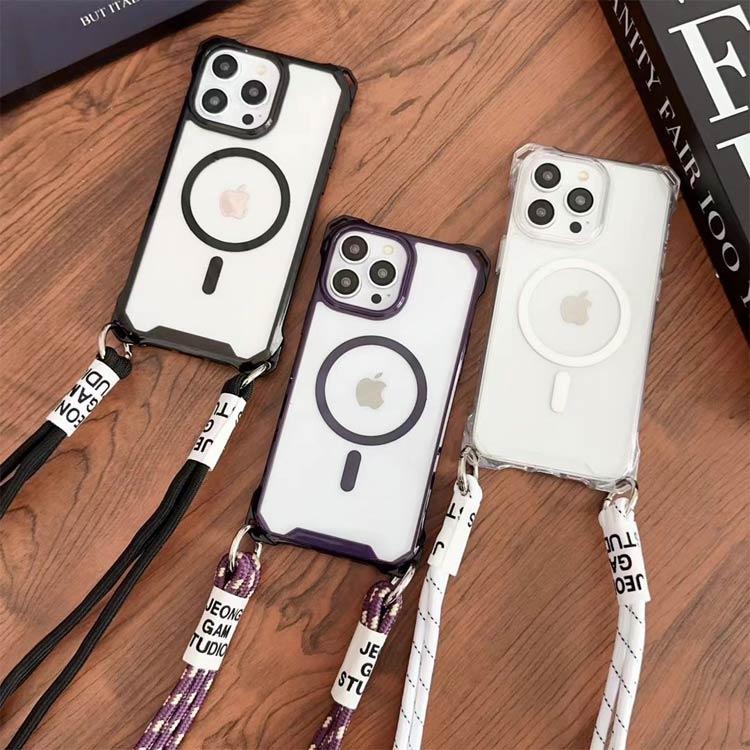 ケース iPhone16 iphone16plus MagSafe対応 ストラップ iPhone 手提げ