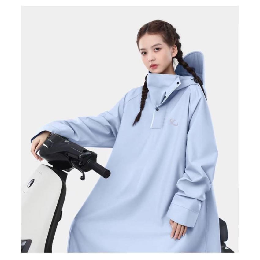 レインコート レディース バイク レインポンチョ マキシ丈 自転車