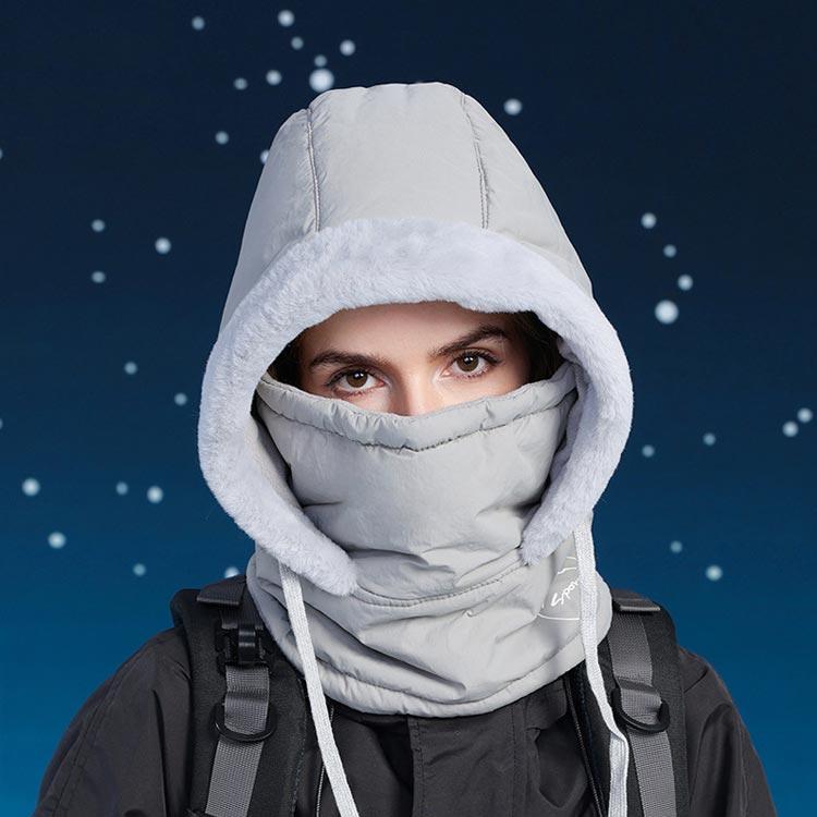 Supreme フード付きバラクラバ グレー バラクラバ 裏起毛 防寒 冬用 フードウォーマー ふわふわ 秋冬 撥水