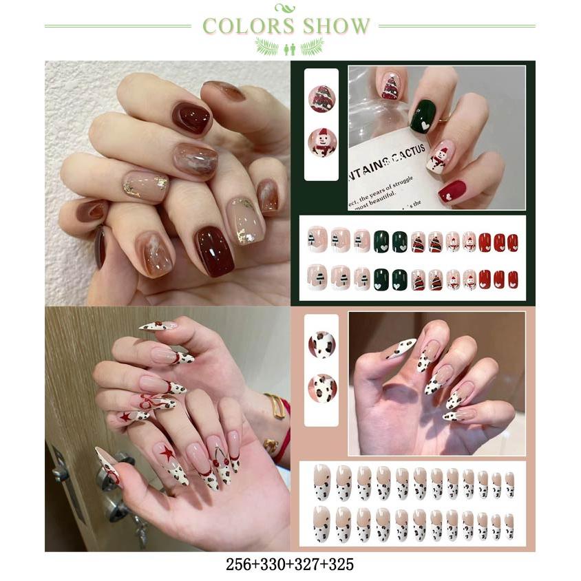ロング ネイルチップ ショート 貼るだけ完成 つけ爪 ネイルチップ4点＋