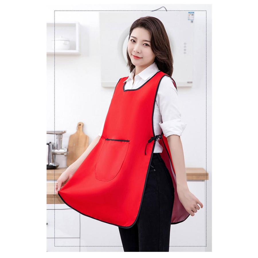 かぶり エプロン 防水 カフェエプロン チュニック丈 介護 ワンピース