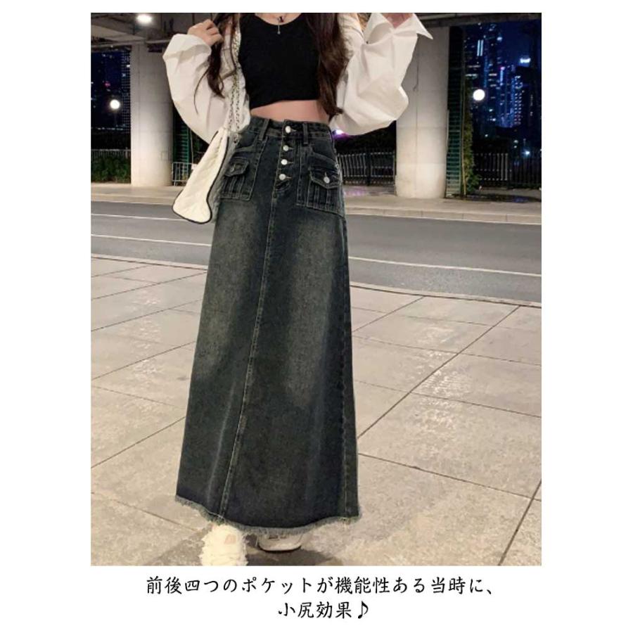デニムロングスカート ロング 大きいサイズ デニム マキシ丈 フレア