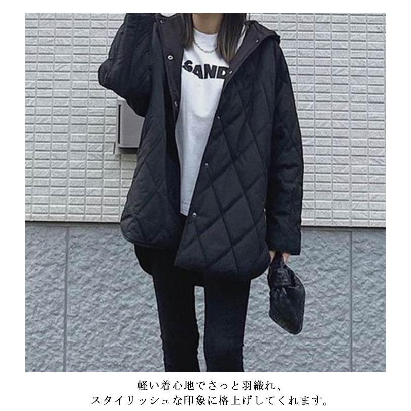 韓国風 中綿コート 暖かい ルティングコート 防寒着 長袖 キルティング