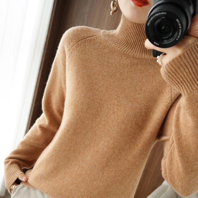 ニットトップス カシミヤタッチ ニット タートルネック ハイネック 長袖 冬 春 ラグランスリーブ 通勤 プルオーバー : 点 点 屋 ...