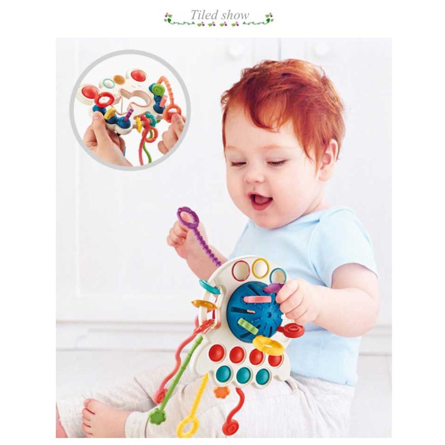 赤ちゃん 知育玩具 引っ張るおもちゃ プルストリング おもちゃ カニ
