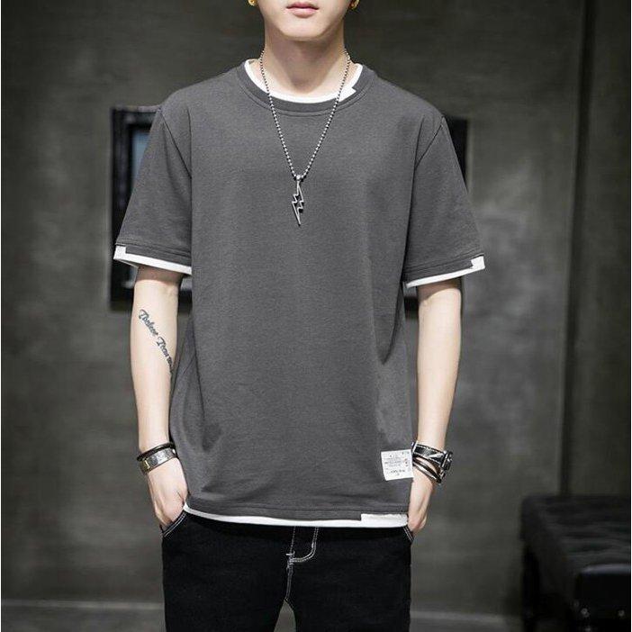 お得 Tシャツ カットソー Tシャツ メンズ 半袖 トップス 重ね着風 カジュアル Tシャツ メンズ 半袖 トップス 重ね着風 カジュアル 通気性 軽量 快適 薄手 肌触り 運動着 部屋着 夏服 無地 Www Threeriversofs Com