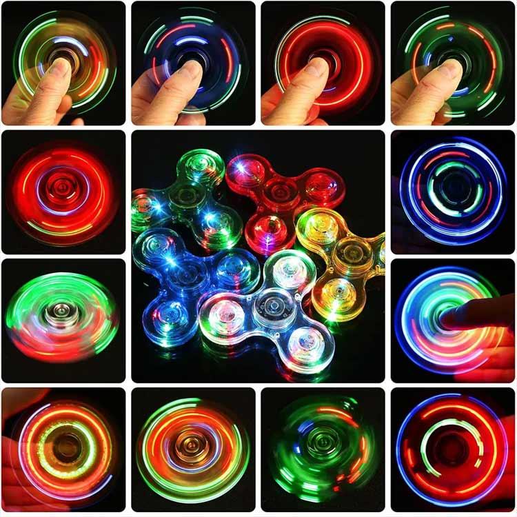 ハンドスピナー LED発光 36種類 図案 指先のコマ おしゃれ 図案形成